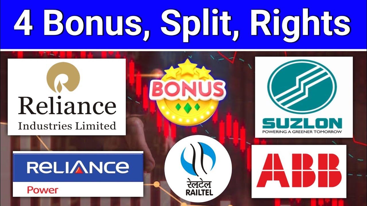 Reliance industries, Suzlon Energy, Reliance Power, Railtel, ABB dividend, bonus & split, घोषणा!