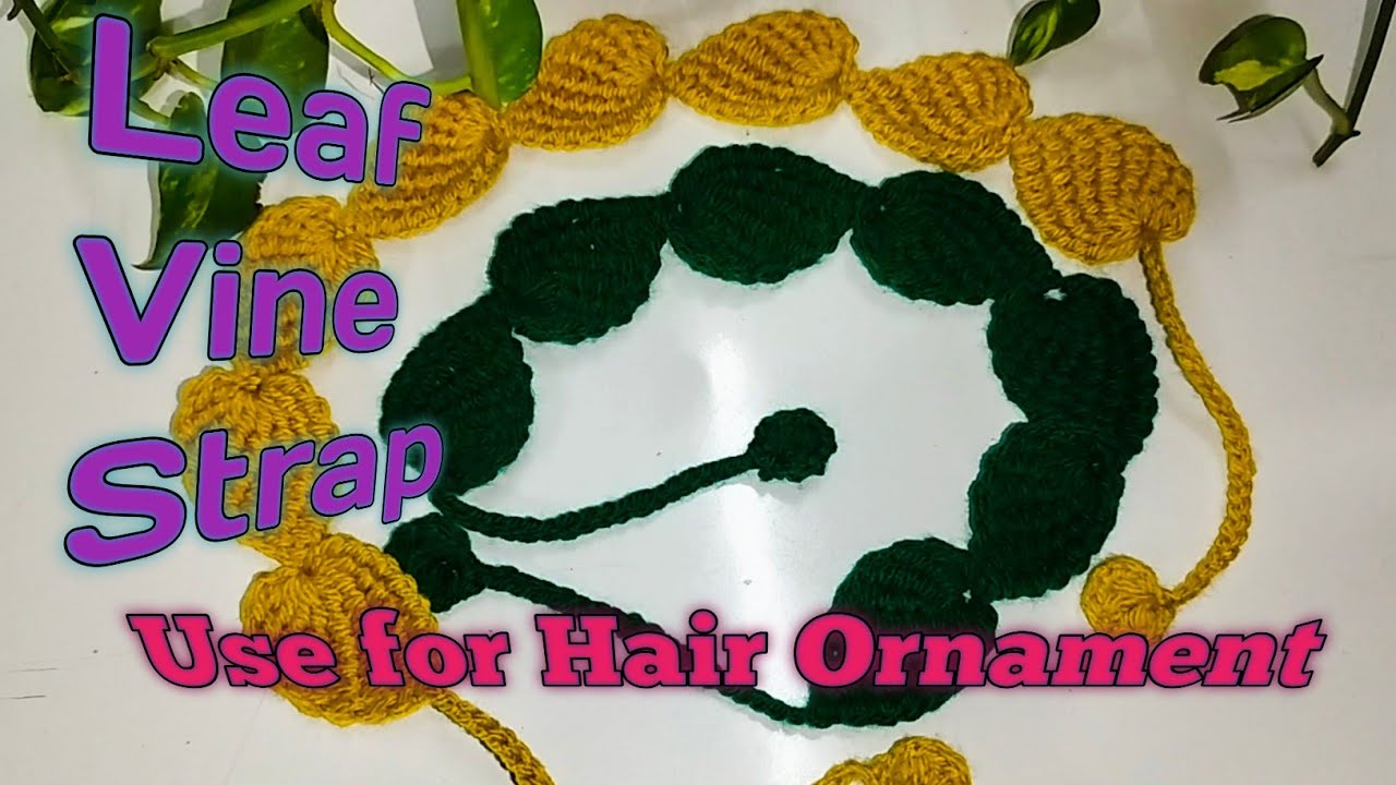 Crochet Leaf Strap for Multiple Use #crochethairaccessories 