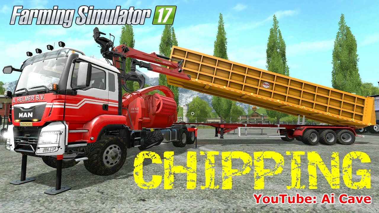 Farming Simulator 17 Mods Wood Chipper JENZ HEM 583 on MAN TGS Truck & Semitrailer
