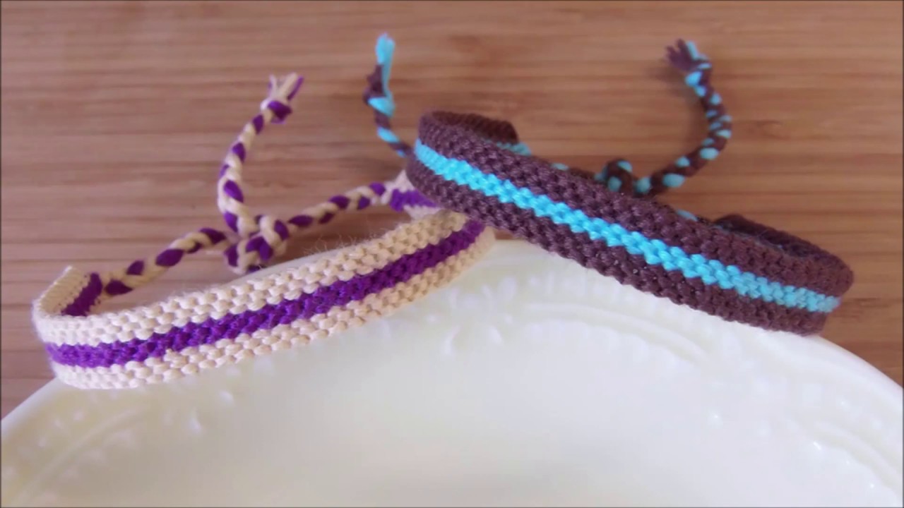 縦ラインのミサンガの編み方