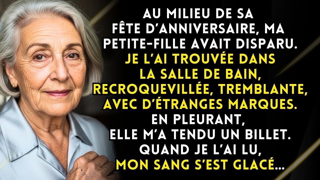 Ma petite-fille a disparu à sa fête. Je l’ai trouvée en larmes, un mot et des marques sur le bras…