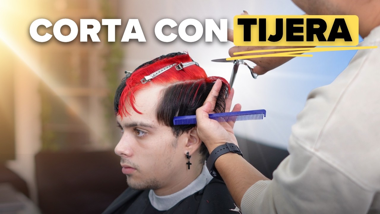 Como CORTAR CON TIJERA de forma PROFESIONAL - Haircut Tutorial FACIL (CURSO DE BARBERÍA)