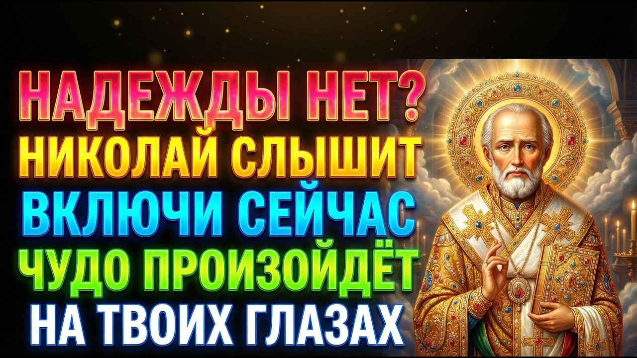 27 февраля НИКОЛАЙ ЧУДОТВОРЕЦ ПОМОГАЕТ ДАЖЕ КОГДА НАДЕЖДЫ НЕТ! ВКЛЮЧИ И ЧУДО ПРОИЗОЙДЁТ! Молитва