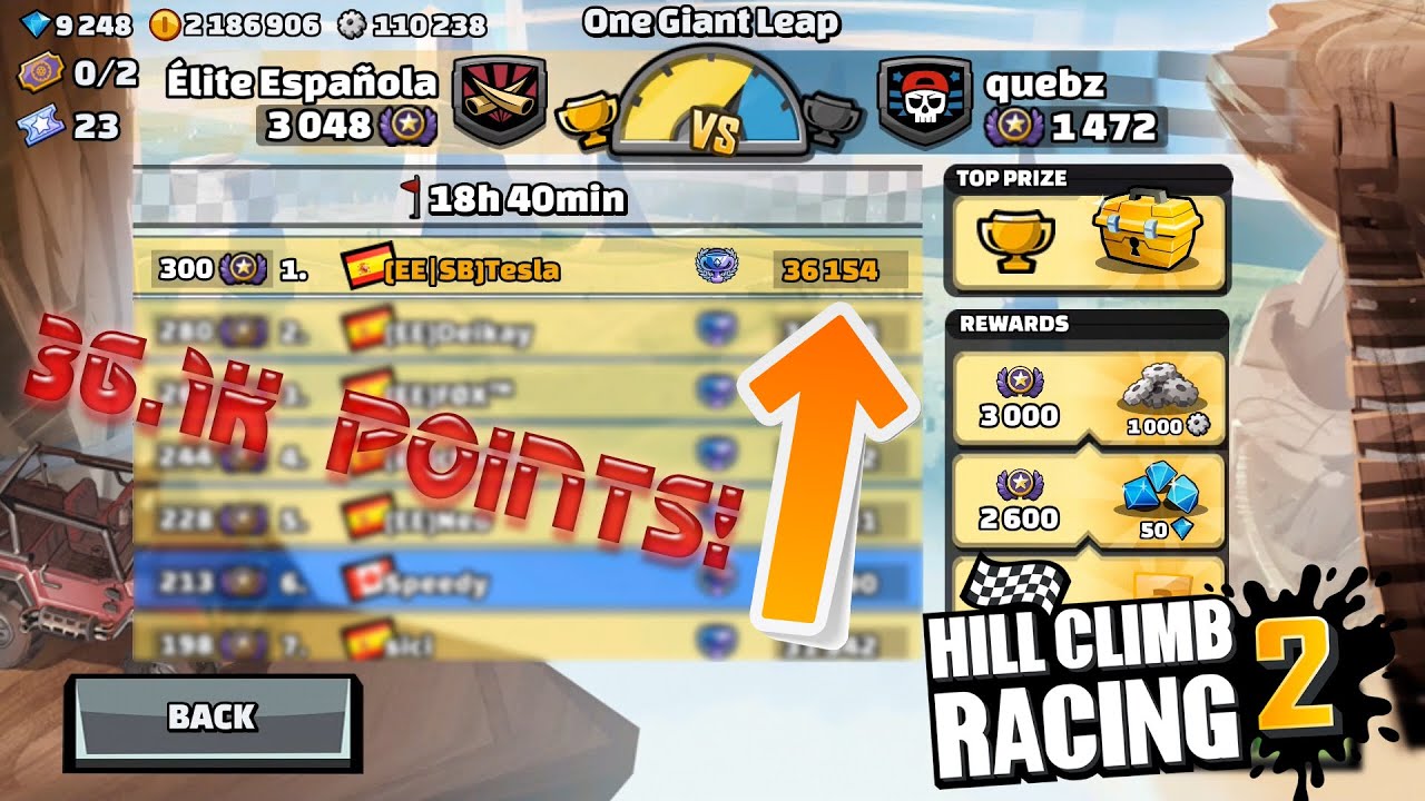 Hill Climb Racing 2 - One Giant Leap Team Battle 36.1k Points!