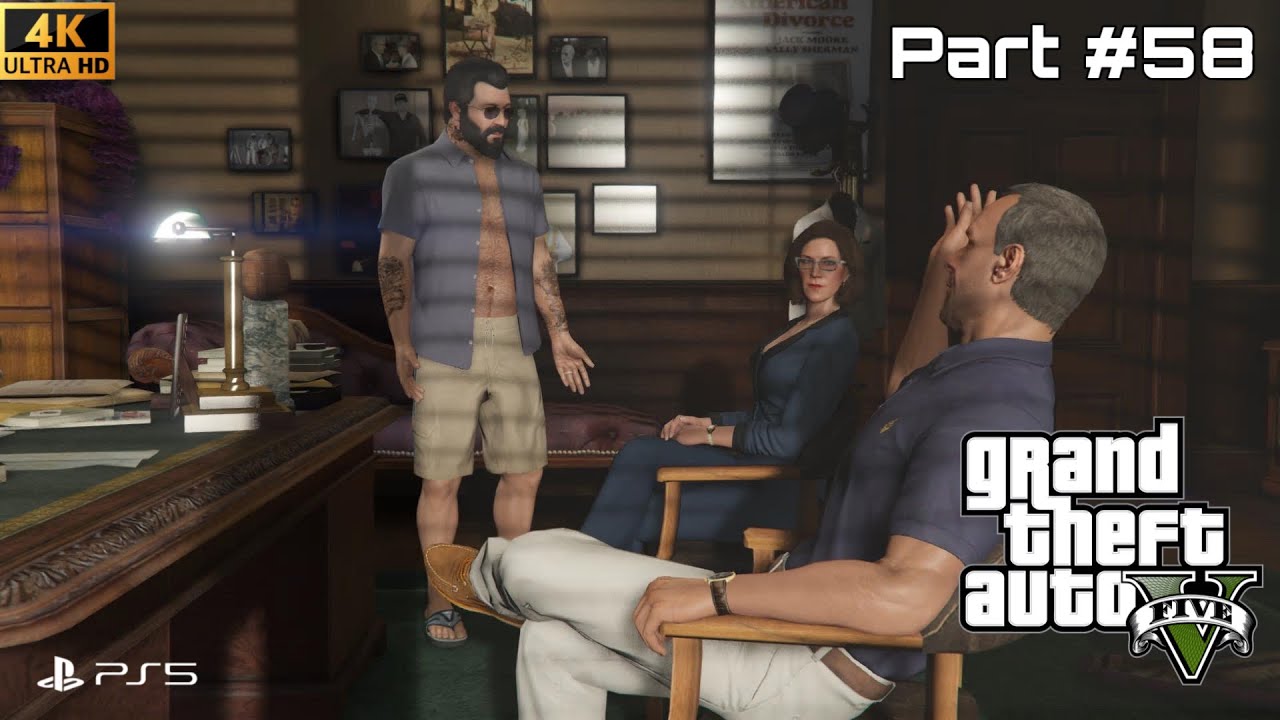 GTA V Story Mode (4K / PS5) Walkthrough Part 58 – Legal Trouble 👩‍⚖️🚗💨 | Molly & Pure Airport Chaos