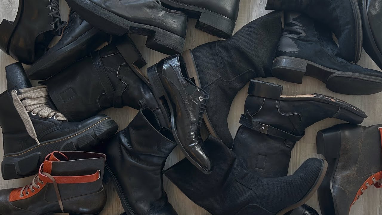 My Boot collection!! 🖤🖤 (Ann Demeulemeester, Rick Owens, Yohji Yamamoto, Vivienne Westwood, etc)