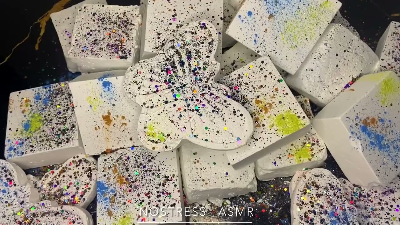 ASMR| Crunchy Crispy  butterflies on Fresh Gymchalk blocks| OG