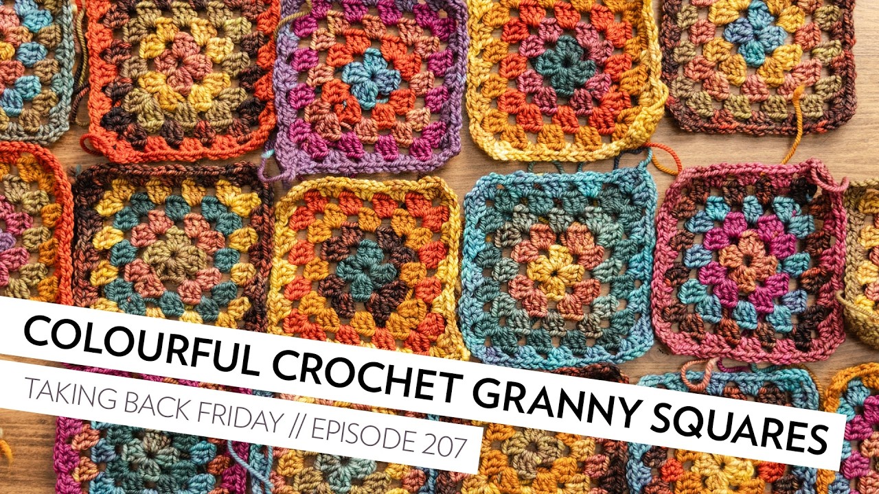 Crochet Granny Squares in all my favourite colours