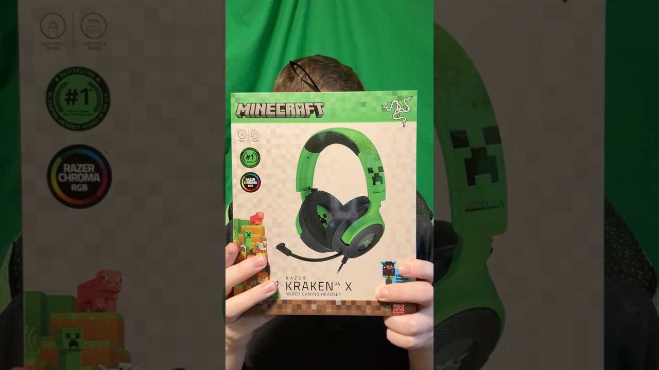 Minecraft CREEPER Headset Razer Kraken V4 X Unboxing
