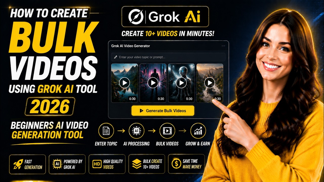 How to create Bulk Videos Using Grok AI Tool 2026 Beginners AI Video Generation Tool