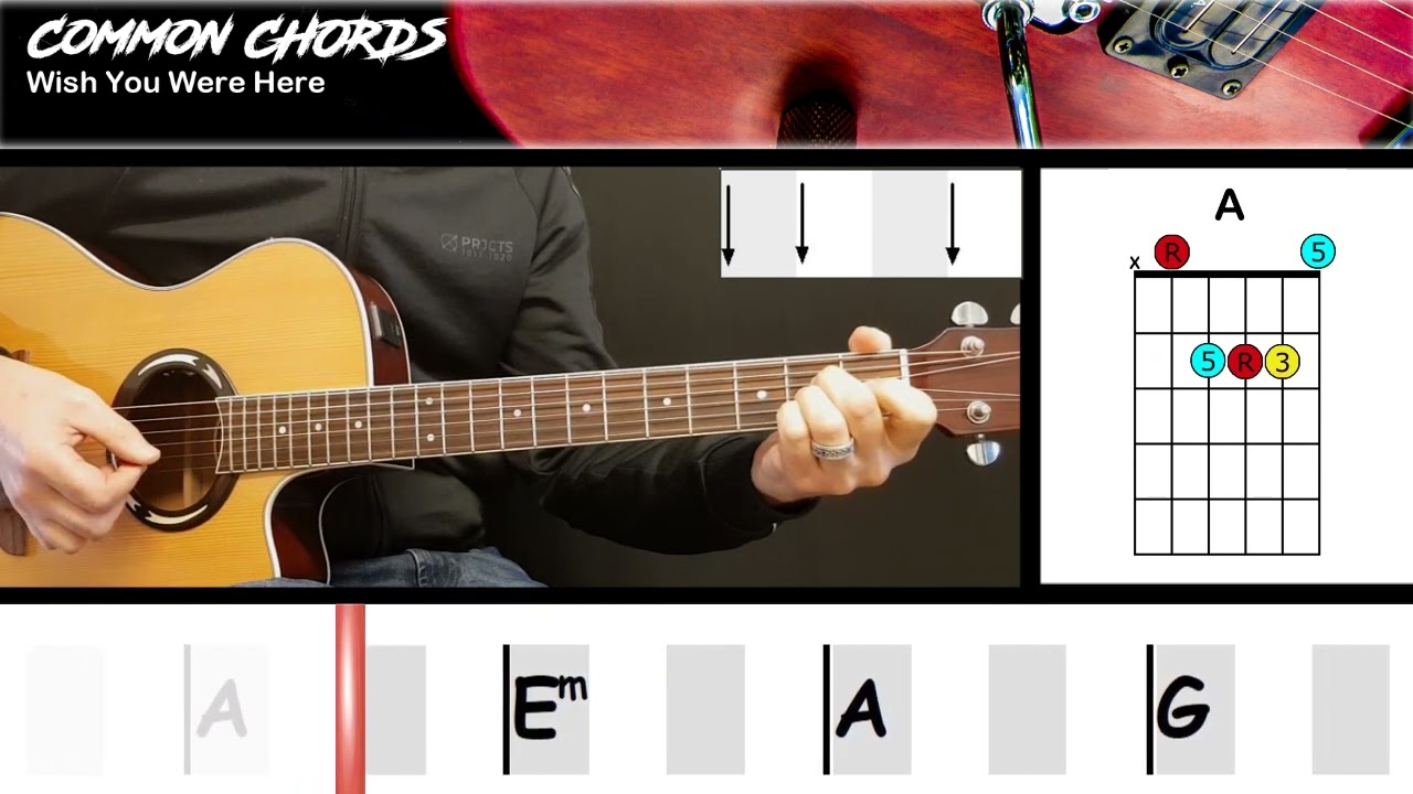Wish You Were Here (ver2) - Pink Floyd | EASY GUITAR LESSON | Scrolling Chords & Lyrics