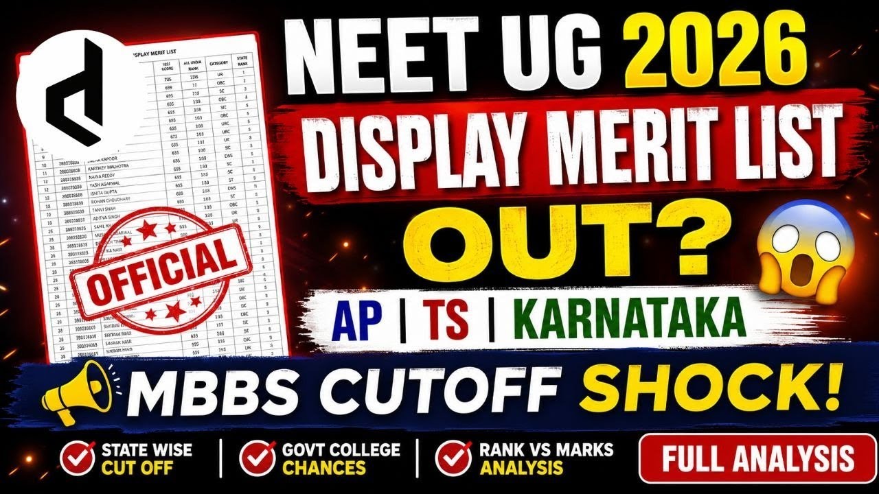 NEET UG 2026 Display Merit List Released? AP, Telangana & Karnataka Cutoff Analysis | DrStudents