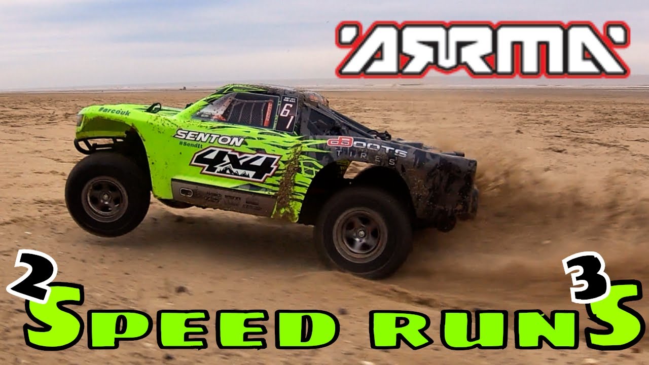 How fast is the Arrma Senton 3s BLX? 2s & 3s Runs on the beach.