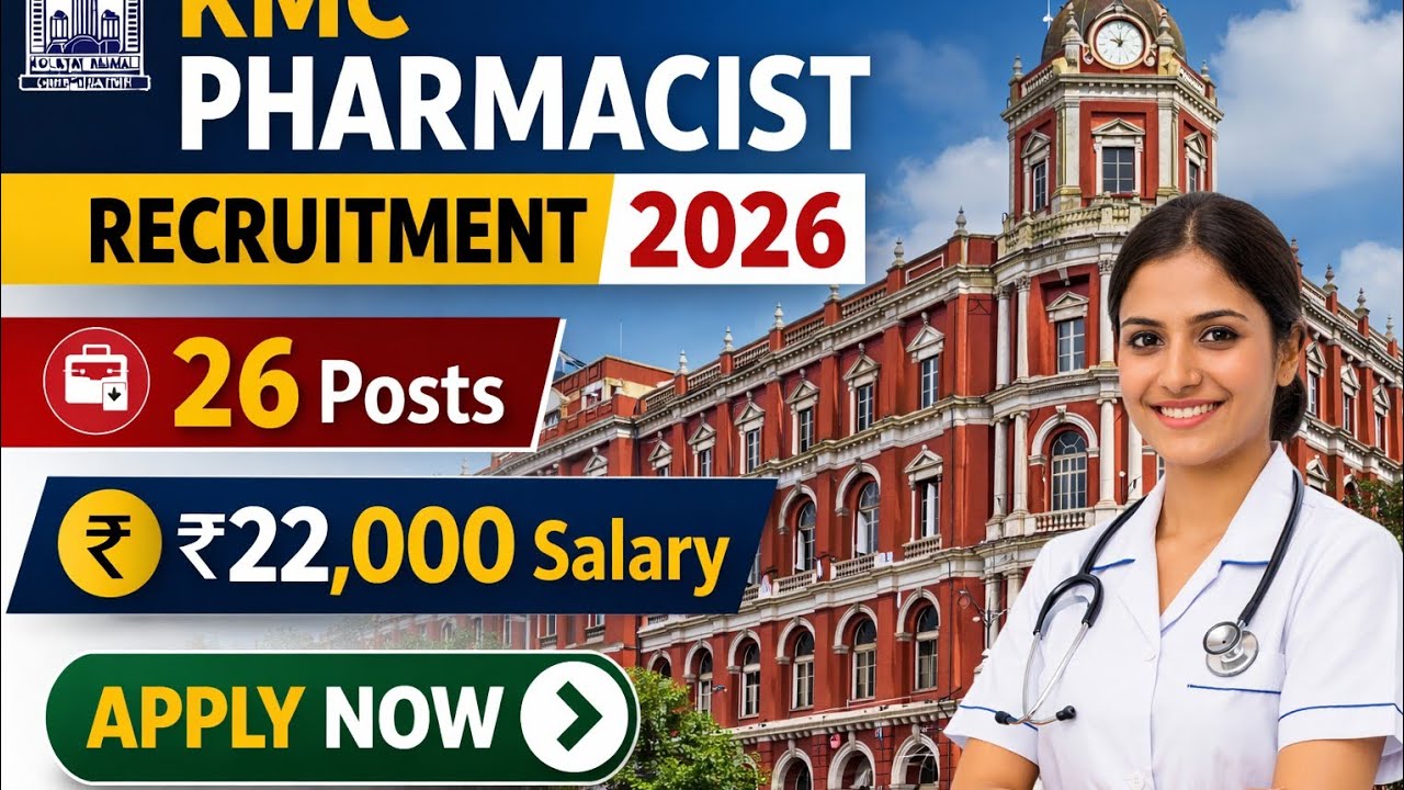KMC Pharmacist Job 2026 | Govt Job in Kolkata | Apply Online Pharmacist