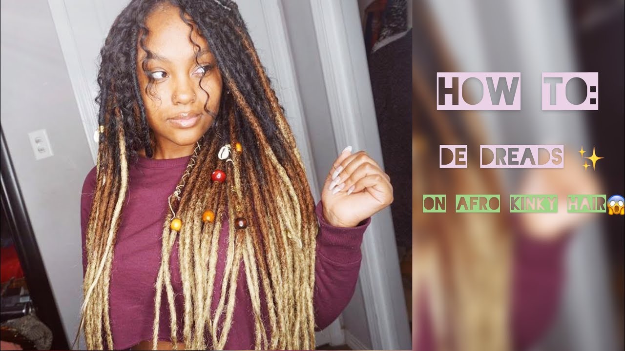HOW TO INSTALL DOUBLE END DREADS ON AFRO 4C KINKY HAIR (WITHOUT ELASTIC BANDS) | @MEEKFRO