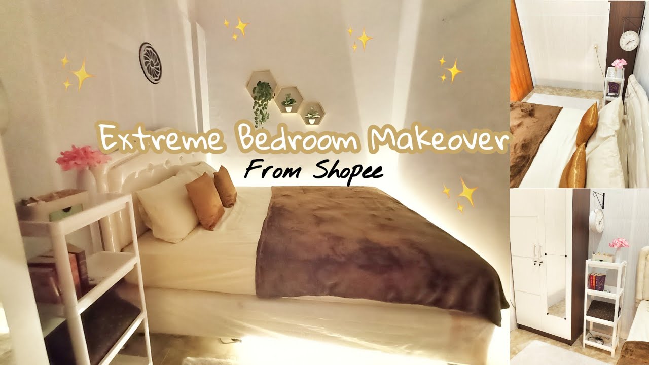 EXTREME MAKEOVER KAMAR SEMPIT FROM SHOPEE (on a budget) collabs with RTR Annisa Intan | Indonesia