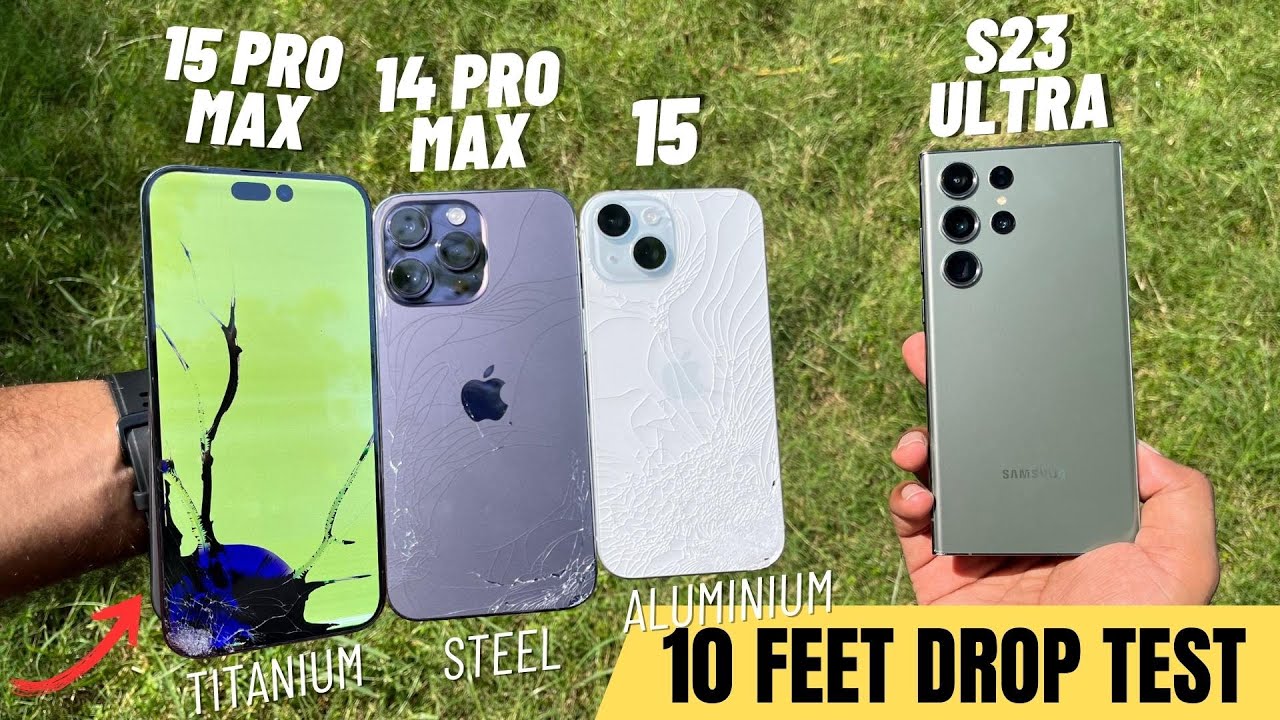 iPhone 15 Pro Max vs 14 Pro Max vs iPhone 15 vs Samsung S23 Ultra Drop Test | iPhone 16 Pro Max