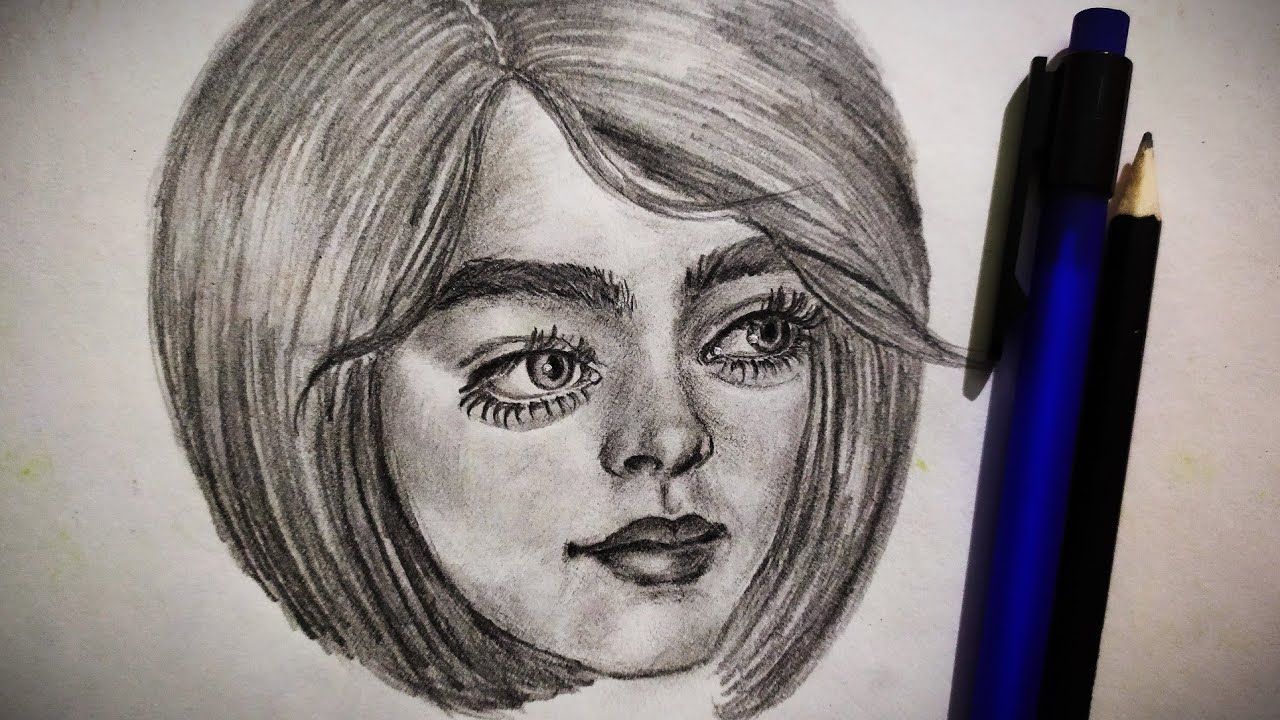 117. Face Sketch with pencil/ Face Easy Sketch