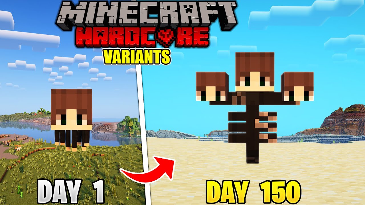 I Survived 150 Days in Minecraft Hardcore as a Variants(Hindi)