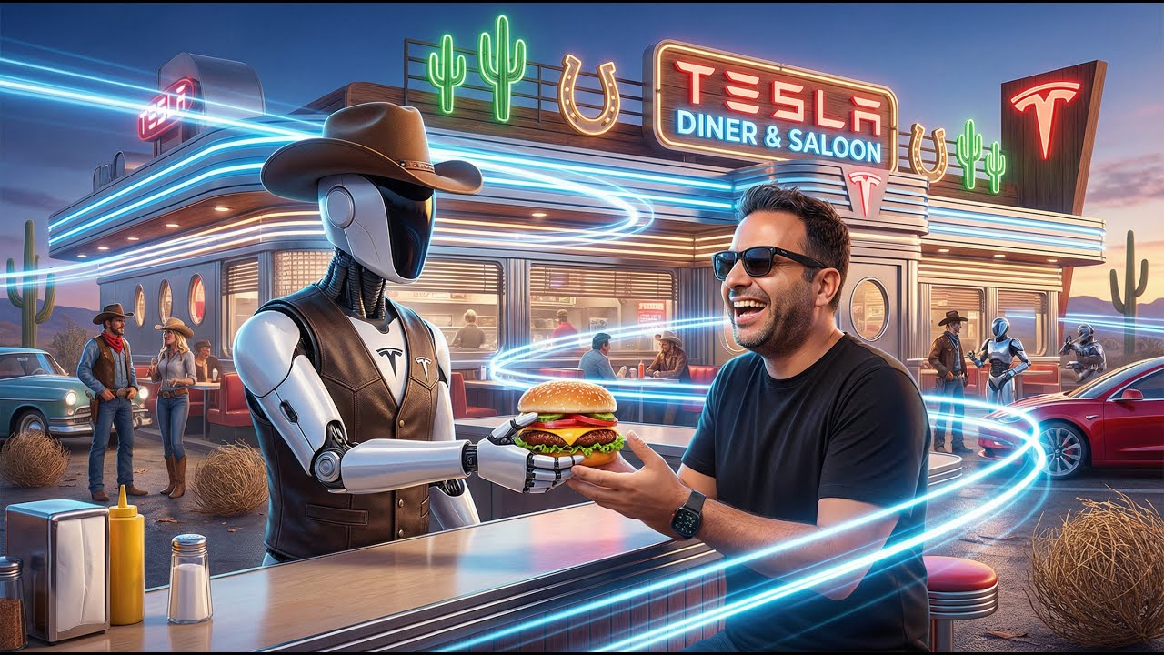 Tesla'nın hamburgerini g&ouml;md&uuml;m! Tesla Diner vLog