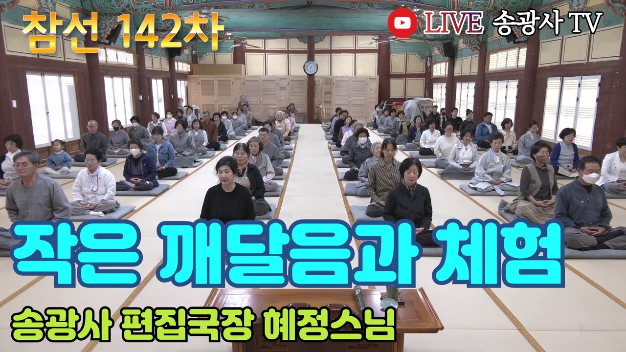 [LIVE] 작은 깨달음과 체험 - 혜정스님 일요참선법회 142차 (송광사 편집국장) - Hwadu Meditation Instruction