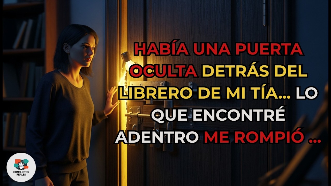 Había una puerta oculta detrás del librero de mi tía... lo que encontré adentro me rompió ...