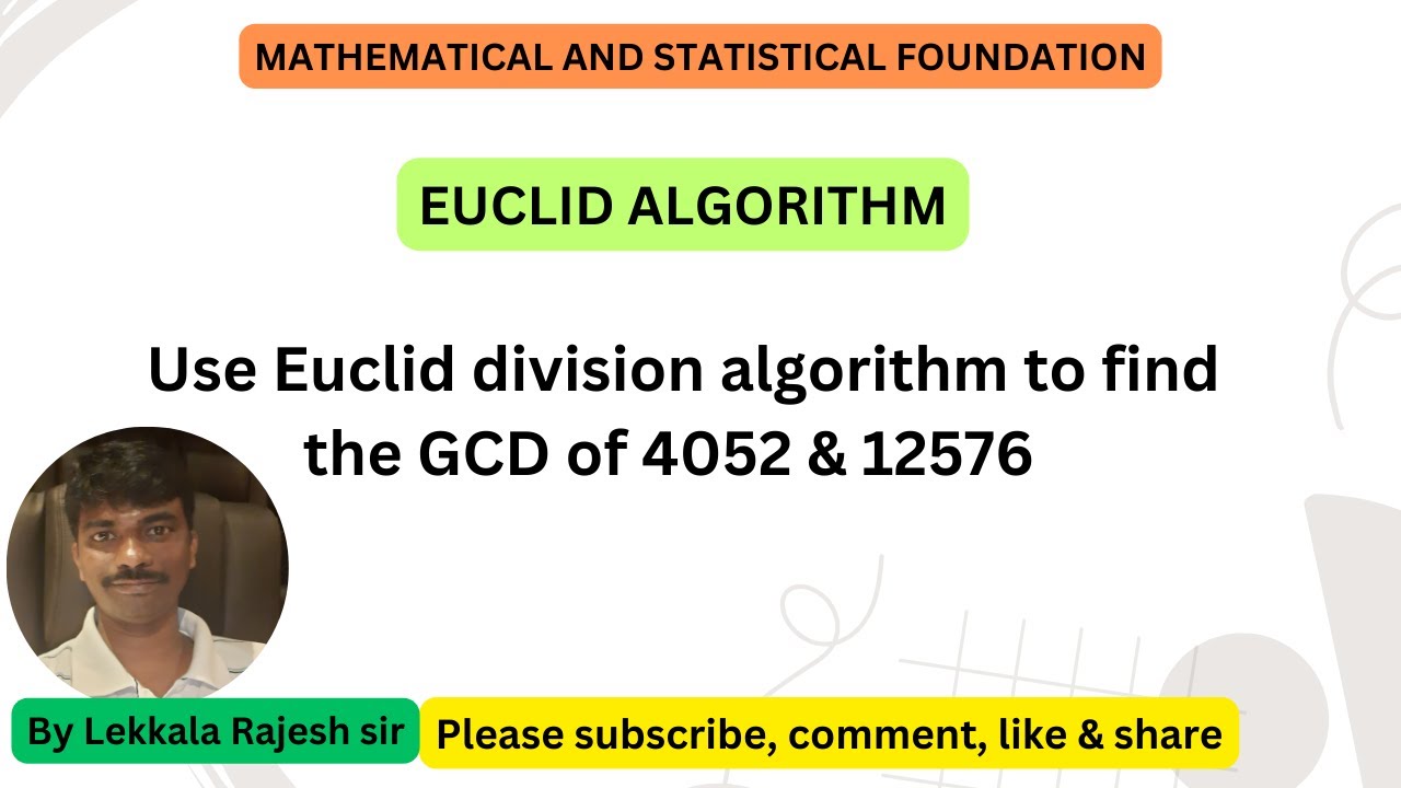 MSF | EUCLID DIVISION ALGORITHM PROBLEMS | RAJESHLEKKALU