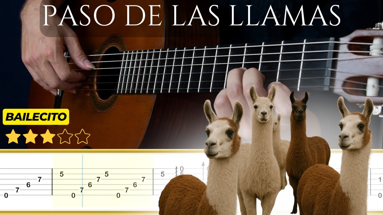 PASO DE LAS LLAMAS (Bailecito) 🎸 Arsenio Aguirre || Tutorial para Guitarra Clásica + TABS