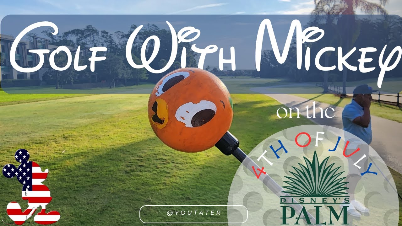 ENJOY A ROUND OF GOLF ON DISNEY'S PALM COURSE - TEE OFF WITH THE POLYNESIAN RESORT IN THE BACK ROUND
