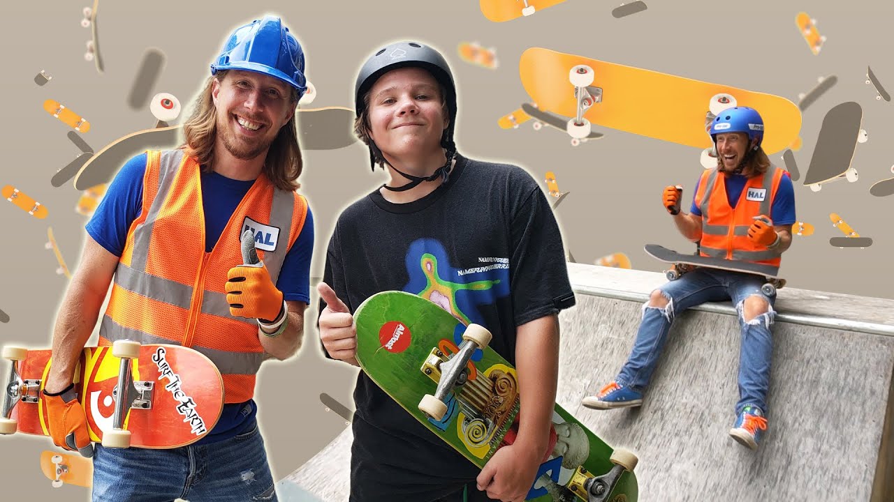 Handyman Hal builds a Skateboard | Skateboard tricks for kids | Handyman Hal Fun Videos for Kids
