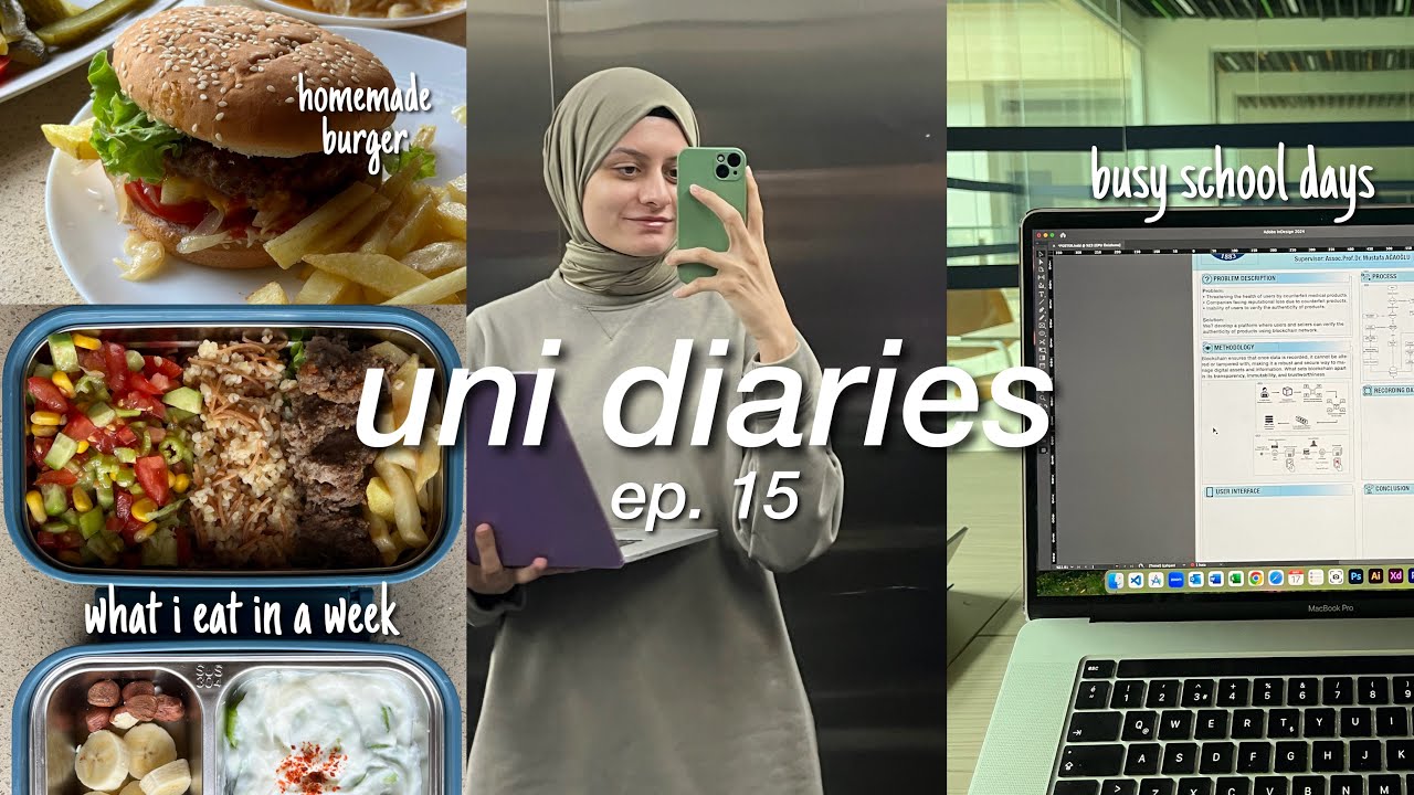 📚 UNI VLOG: what i eat in a week, busy school days, homemade burger, uni senior student life🖇️