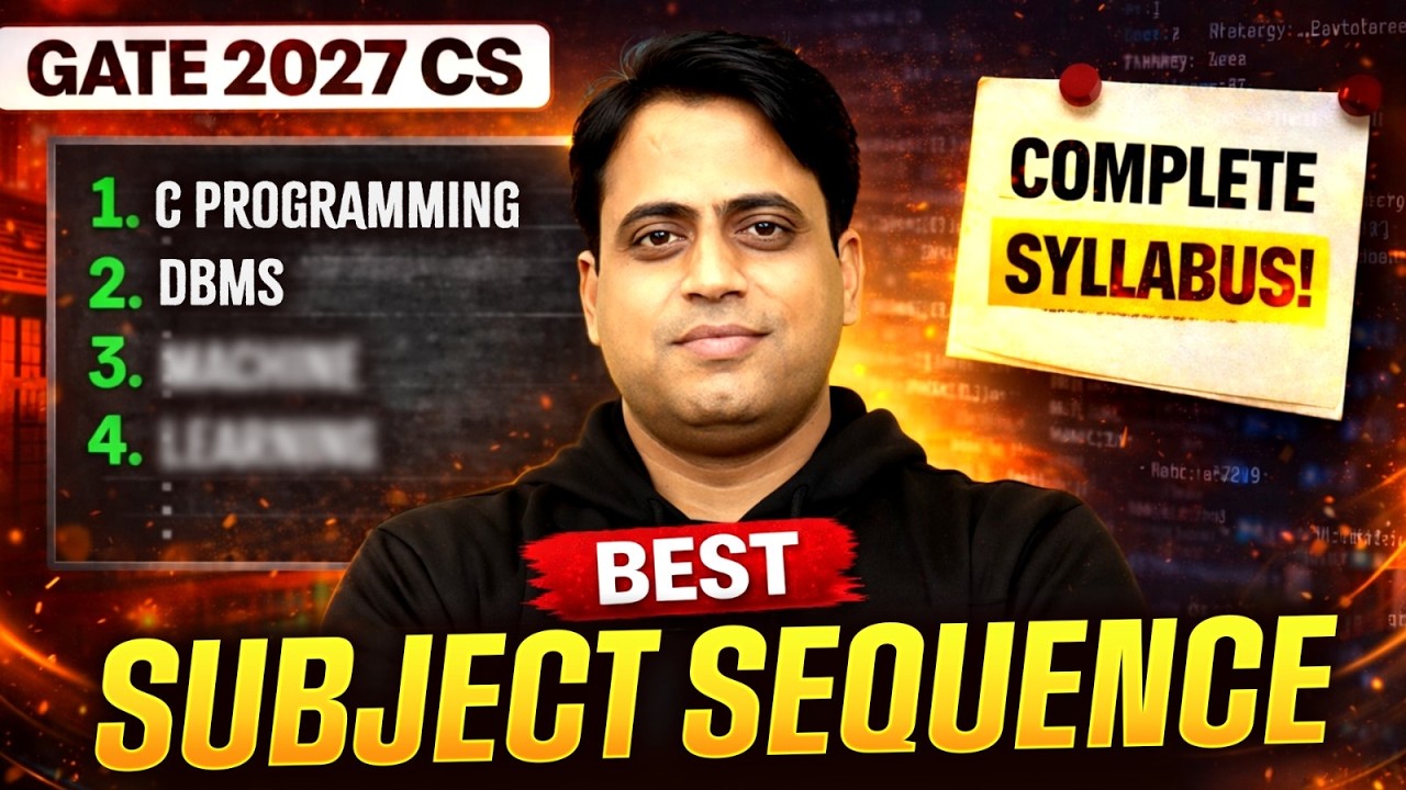 GATE 2027 Computer Science | Best Subject Sequence to Cover Complete Syllabus | GATE 2027 CS & IT
