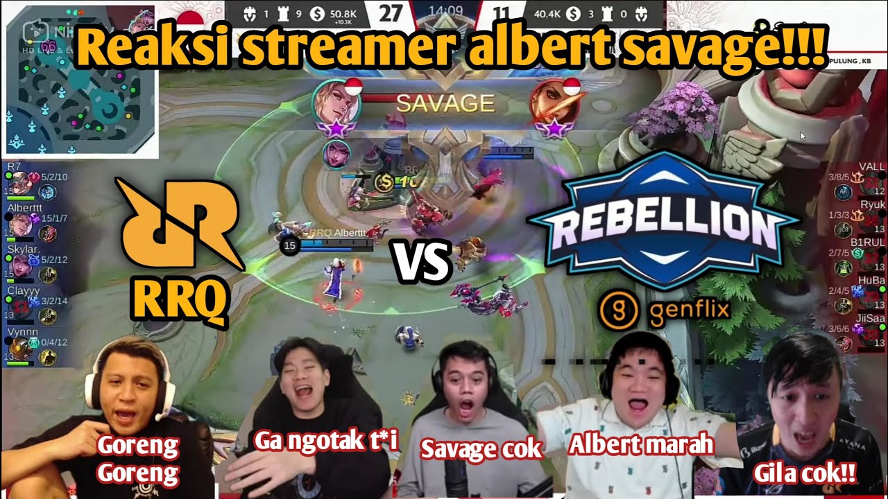 REAKSI STREAMER LANCELOT ALBERT SAVAGE!!! MPL ID SEASON 8
