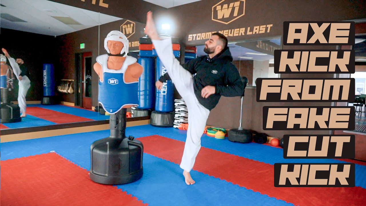 How to Use the Axe Kick from Fake Cut Kick | Taekwondo Sparring Tips