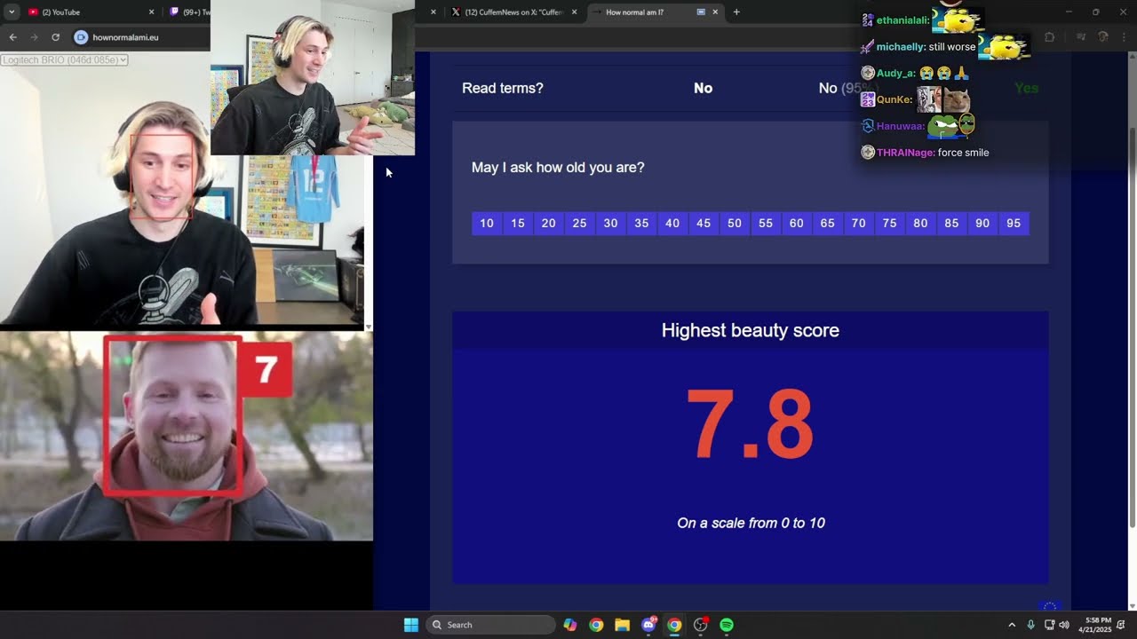 xQc uses AI to check if he is attractive