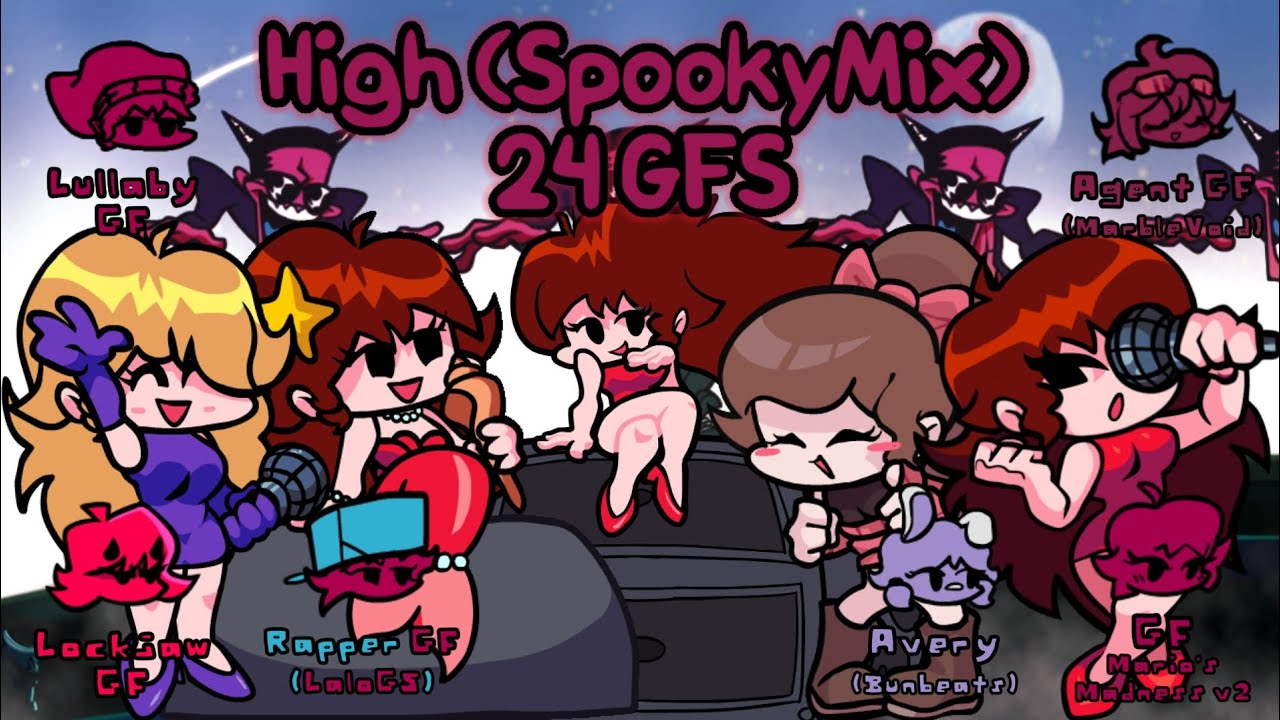 FNF High Spooky Mix but Every GF sings it / High spooky mix 24 Gfs