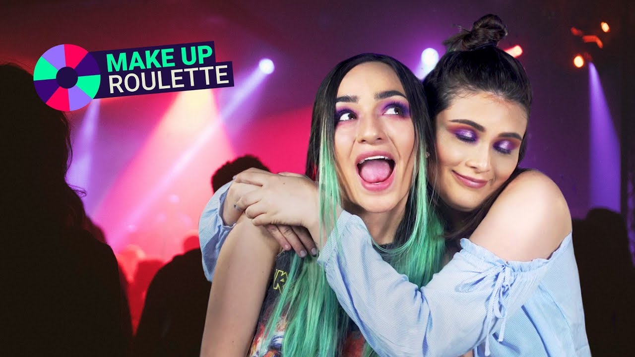 Calle y Poché en Raze Make Up Roulette: se maquillan con muchos colores para una fiesta de noche