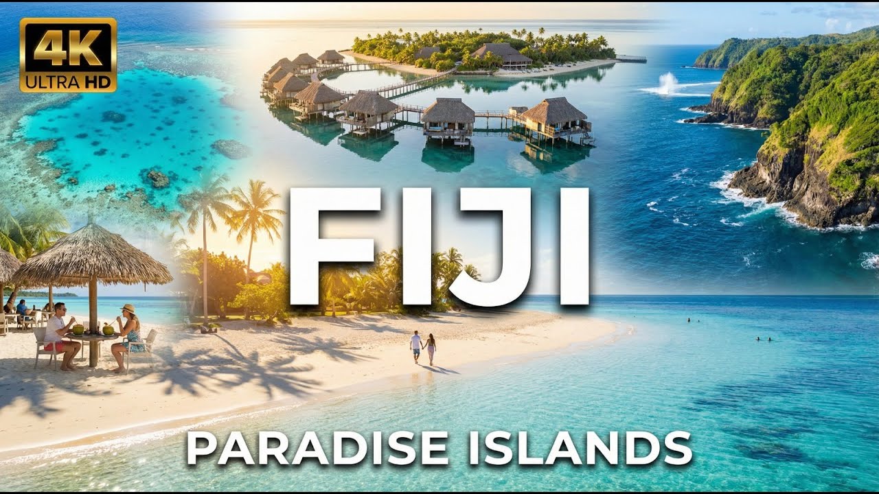 Fiji 4K Ultra HD – Paradise Islands, Crystal Lagoons & Tropical Beaches | Deep House Chill Music 🎵