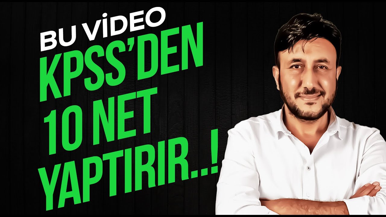 Bu Video KPSS'den Çok Net Yaptırır..!