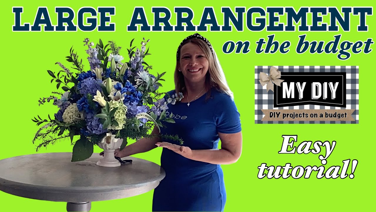 How to make a large flower arrangement for wedding or funeral | STAGE ARRANGEMENT| ON THE BUDGET!