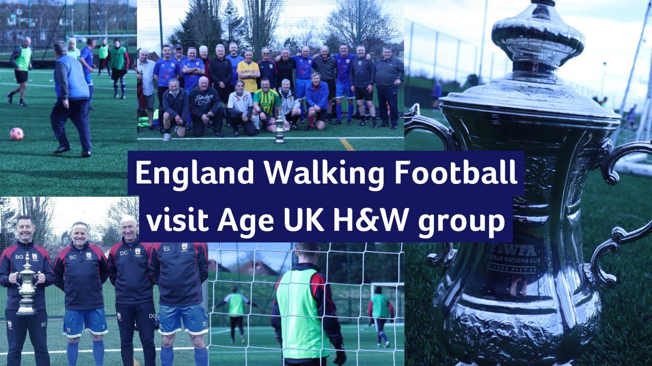 England Walking Football team visit an Age UK H&W training session