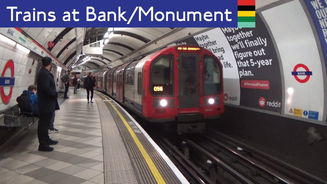 DLR and London Underground trains at Bank/Monument