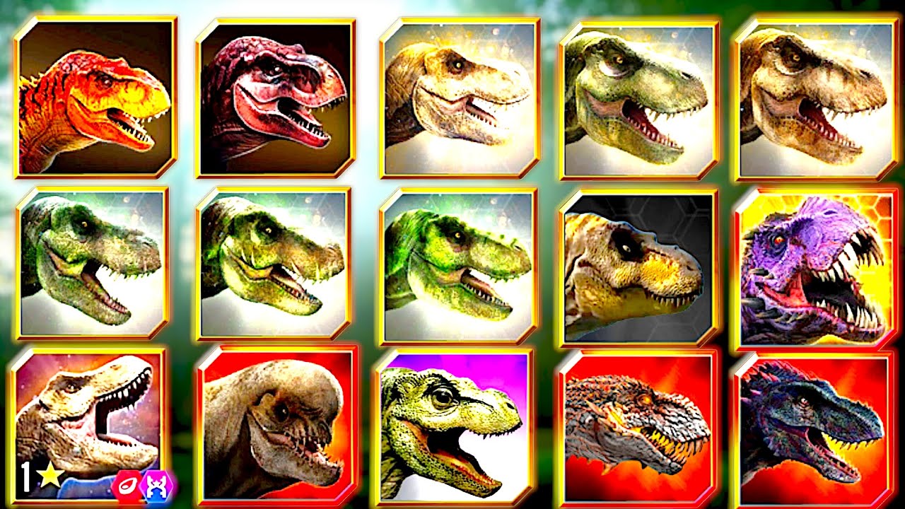 ALL TYRANNOSAURUS REX (REXY & D-REX) FAMILY TRIBUTE BATTLES PART 2!! Jurassic World The Game