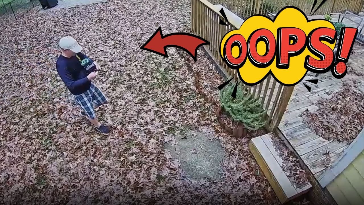 Yard Fails: Man Falls Hard When Deck Step Gives Way || WooGlobe
