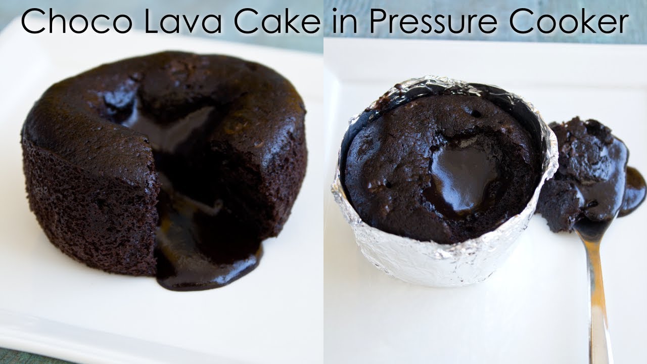 Eggless Choco Lava Cake in Pressure Cooker | In Homemade Molds ~ The Terrace Kitchen