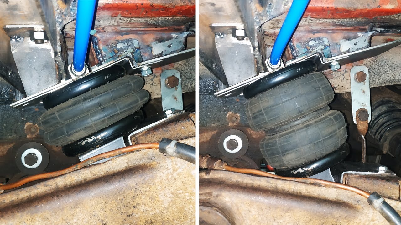 ПНЕВМОПОДВЕСКА на ЛУАЗ. неудачный вариант установки. Пневмоподушки 2Е2300 (#луаз #пневма #подвеска)