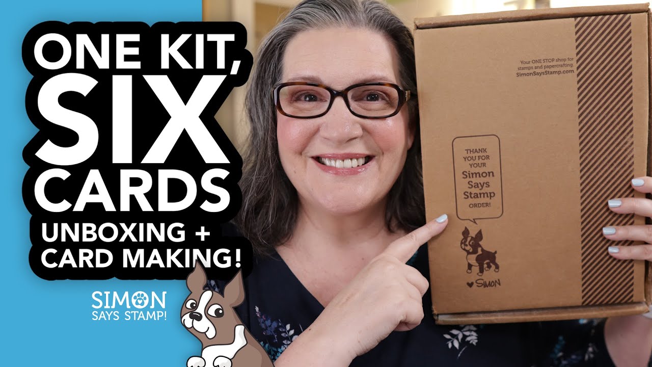 Let's unbox the lastest card kit from @SimonSaysStamp and make SIX cards!