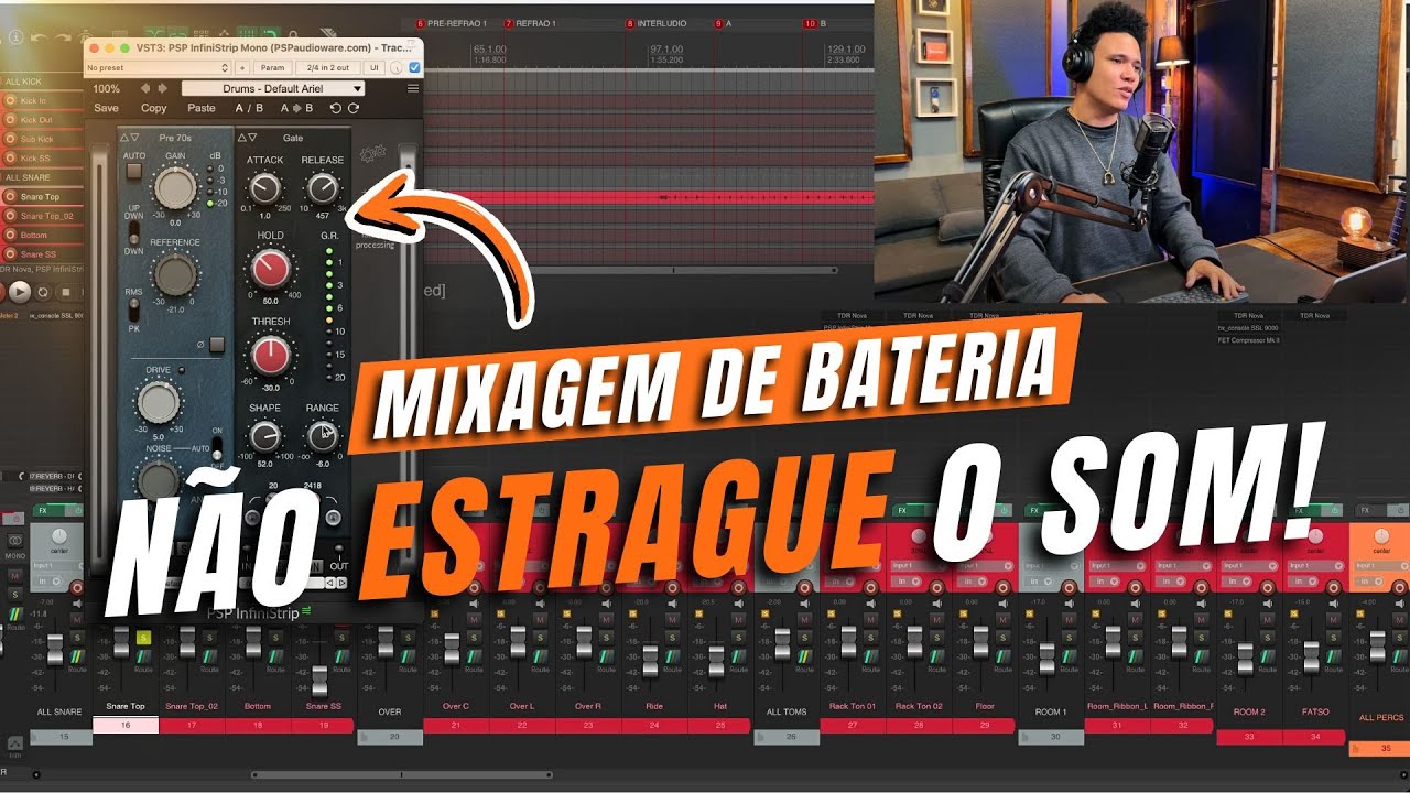 MIXAGEM DE BATERIA - CUIDADO PRA NÃO ESTRAGAR O SOM | AULA DE MIXAGEM | HOME STUDIO