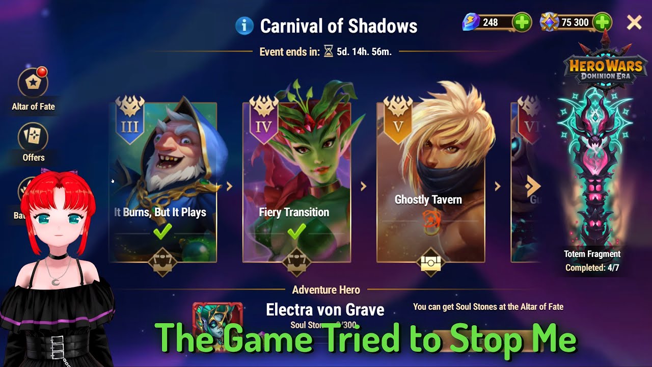 Carnival of Shadows Level 4, Fiery Transition — Hero Wars: Dominion Era