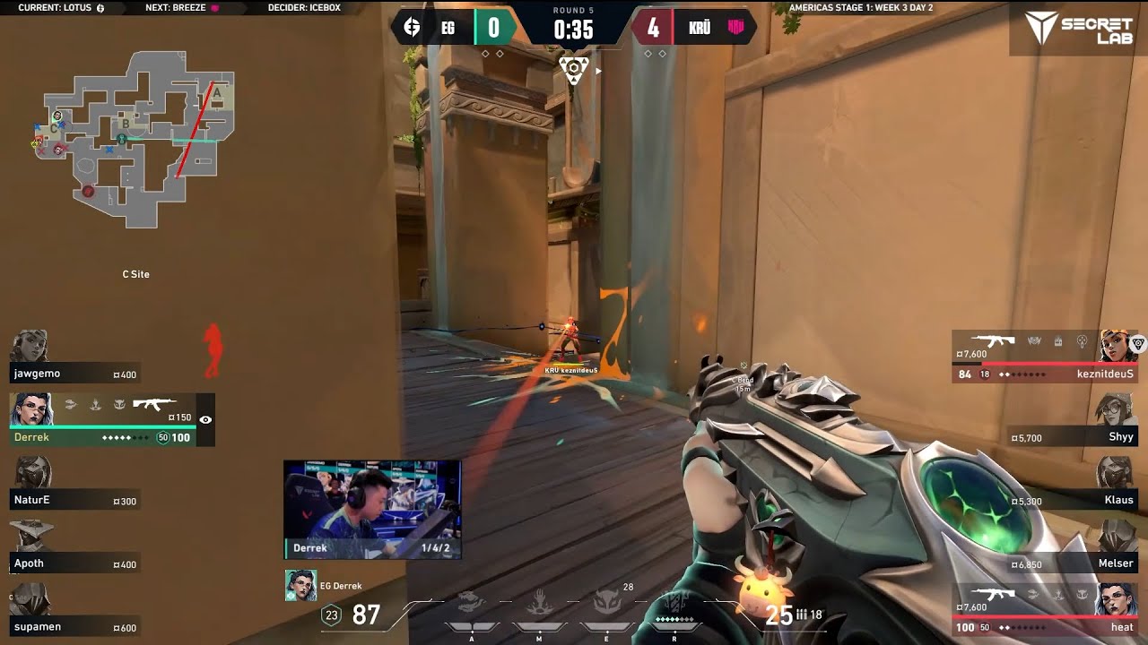 EG Derrek 1v2 Clutch Against KR&Uuml; Esports | VCT Americas 2024